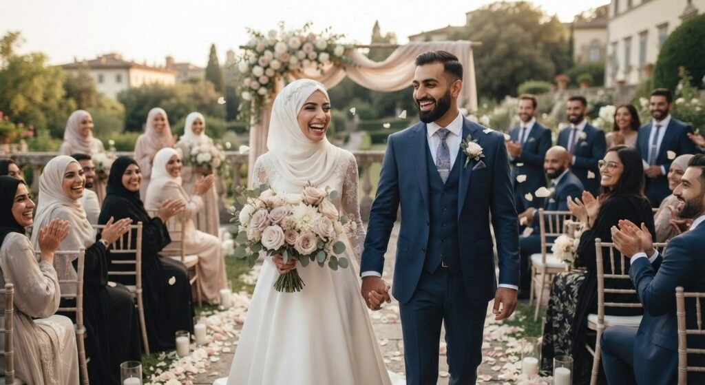 Couple musulman célébrant son mariage